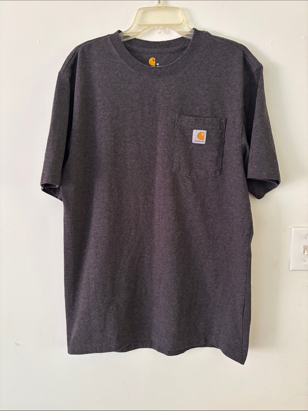 Carhartt Dark Gray Original Fit Short Sleeve Casual Pocket Tee Shirt size medium
